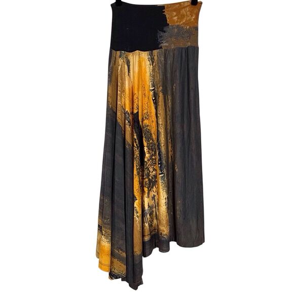 Lundstrom Handkerchief Midi Skirt Womens Size 8 Black Multicolor Boho Artsy NWT - Picture 3 of 9